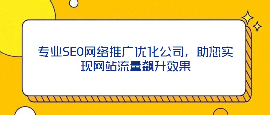 專業SEO網絡推廣優化公司，助您實現網站流量飆升效果