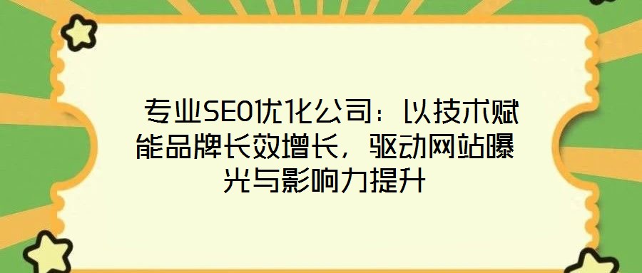  專業SEO優化公司：以技術賦能品牌長效增長，驅動網站曝光與影響力提升