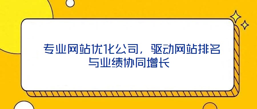  專業(yè)網(wǎng)站優(yōu)化公司，驅(qū)動(dòng)網(wǎng)站排名與業(yè)績(jī)協(xié)同增長(zhǎng)