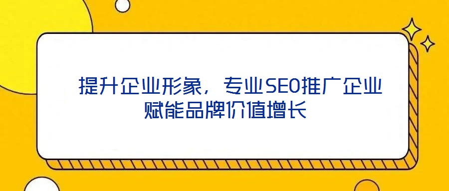  提升企業(yè)形象，專(zhuān)業(yè)SEO推廣企業(yè)賦能品牌價(jià)值增長(zhǎng)
