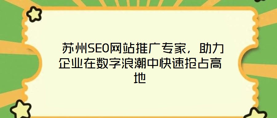  蘇州SEO網(wǎng)站推廣專家，助力企業(yè)在數(shù)字浪潮中快速搶占高地